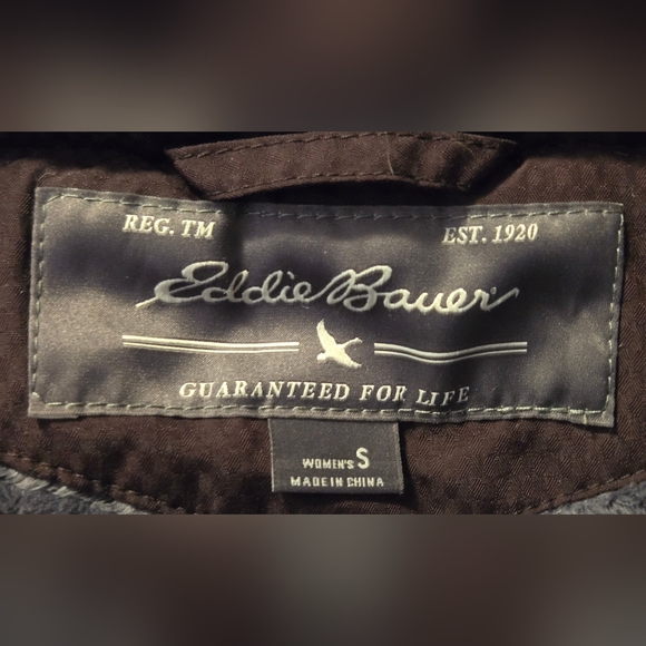 Eddie Bauer Women's Dark Brown Puffer Coat with Faux Fur Trim - Picture 10 of 12